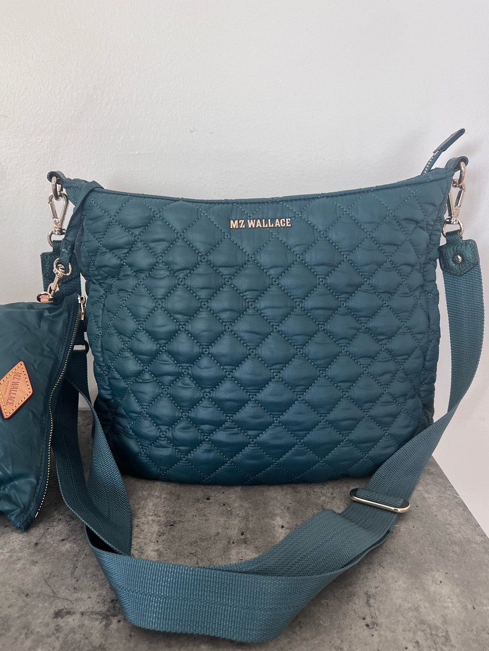 MZ WALLACE Emerald Crosby Quilted Hobo Bag